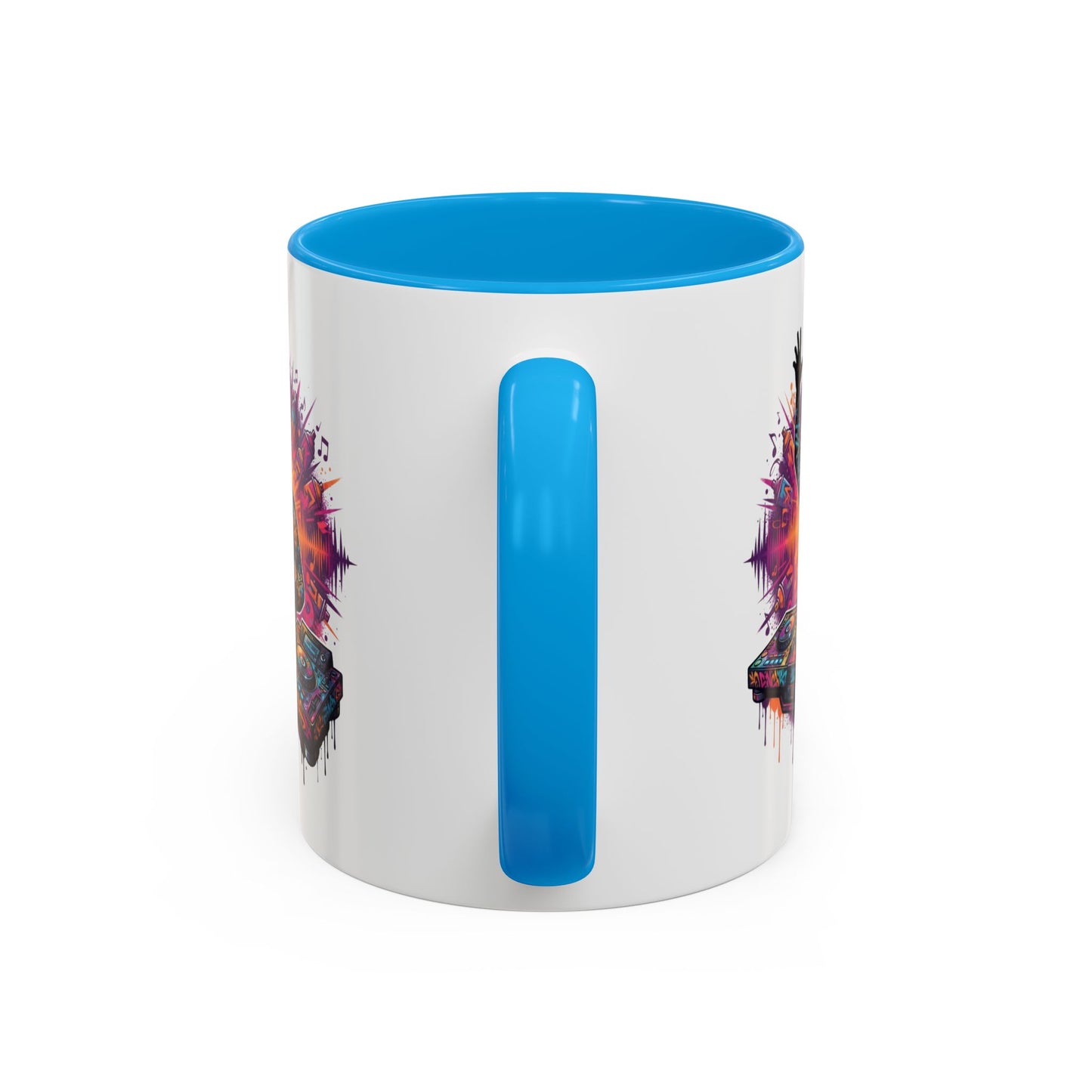 Tasse DJ Musique Électro Graffiti – Mug DJ Coloré Homme Femme – Cadeau Passionné de Mixage Festival Clubbing EDM 325 ml