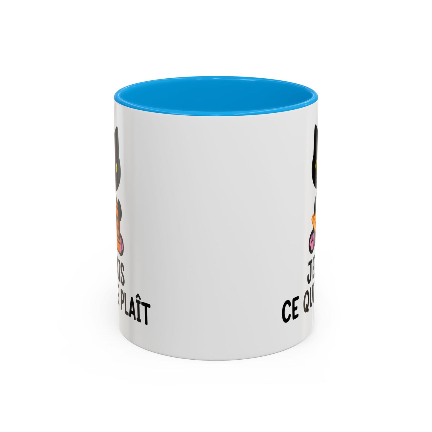 Tasse Chat Homme et Femme – Je Fais Ce Qui Me Plaît – Mug Humour Chat avec Pizza et Café – Cadeau Original Amoureux des Chats – 325 ml