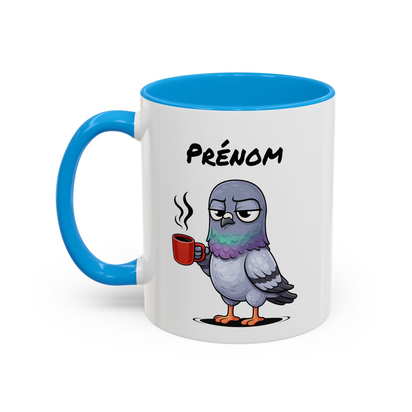 Mug Pigeon Fatigué Personnalisable 325ml – Tasse Café Humour Animal Urbain Drôle Réveil Difficile Bureau