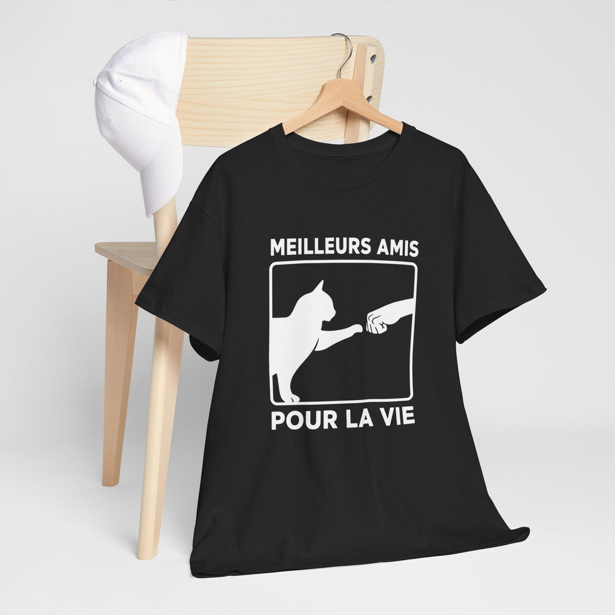 Tee Shirt Chat Homme Femme – Amitié Homme Chat – Idée Cadeau Amoureux des Chats Propriétaire de Félin