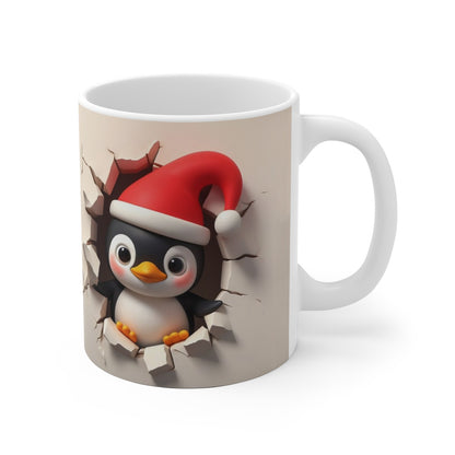 Mug de Noël avec Pingouin Festif – Cadeau Idéal pour Enfants et Adultes