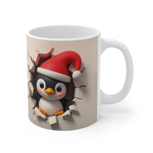 Mug de Noël avec Pingouin Festif – Cadeau Idéal pour Enfants et Adultes