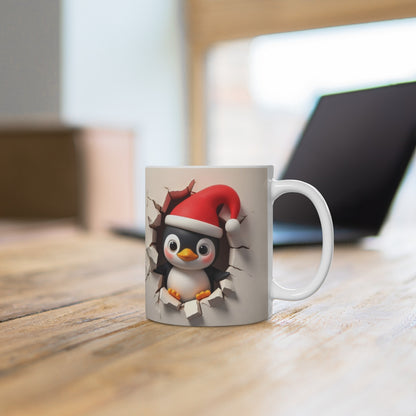 Mug de Noël avec Pingouin Festif – Cadeau Idéal pour Enfants et Adultes