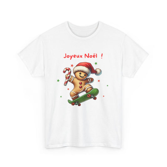 Tee Shirt Joyeux Noël avec Pain d'Épice en Skate – Pour Homme et Femme