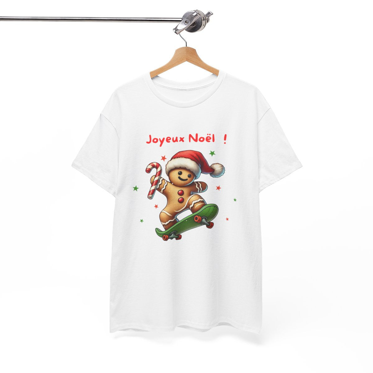 Tee Shirt Joyeux Noël avec Pain d'Épice en Skate – Pour Homme et Femme