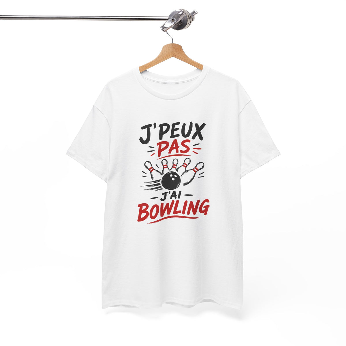Tee Shirt Homme Femme Bowling – J’Peux Pas J’ai Bowling – T-Shirt Humour Passion Bowling Idée Cadeau Joueur Joueuse