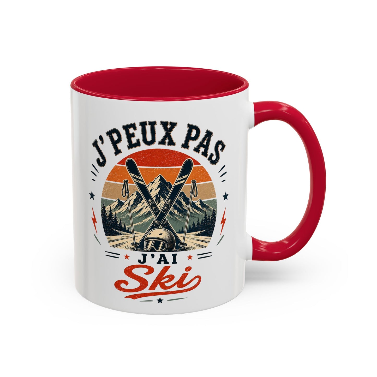 Tasse J’Peux Pas J’Ai Ski – Mug Ski Vintage Humoristique – Cadeau Skieur Homme Femme 325ml