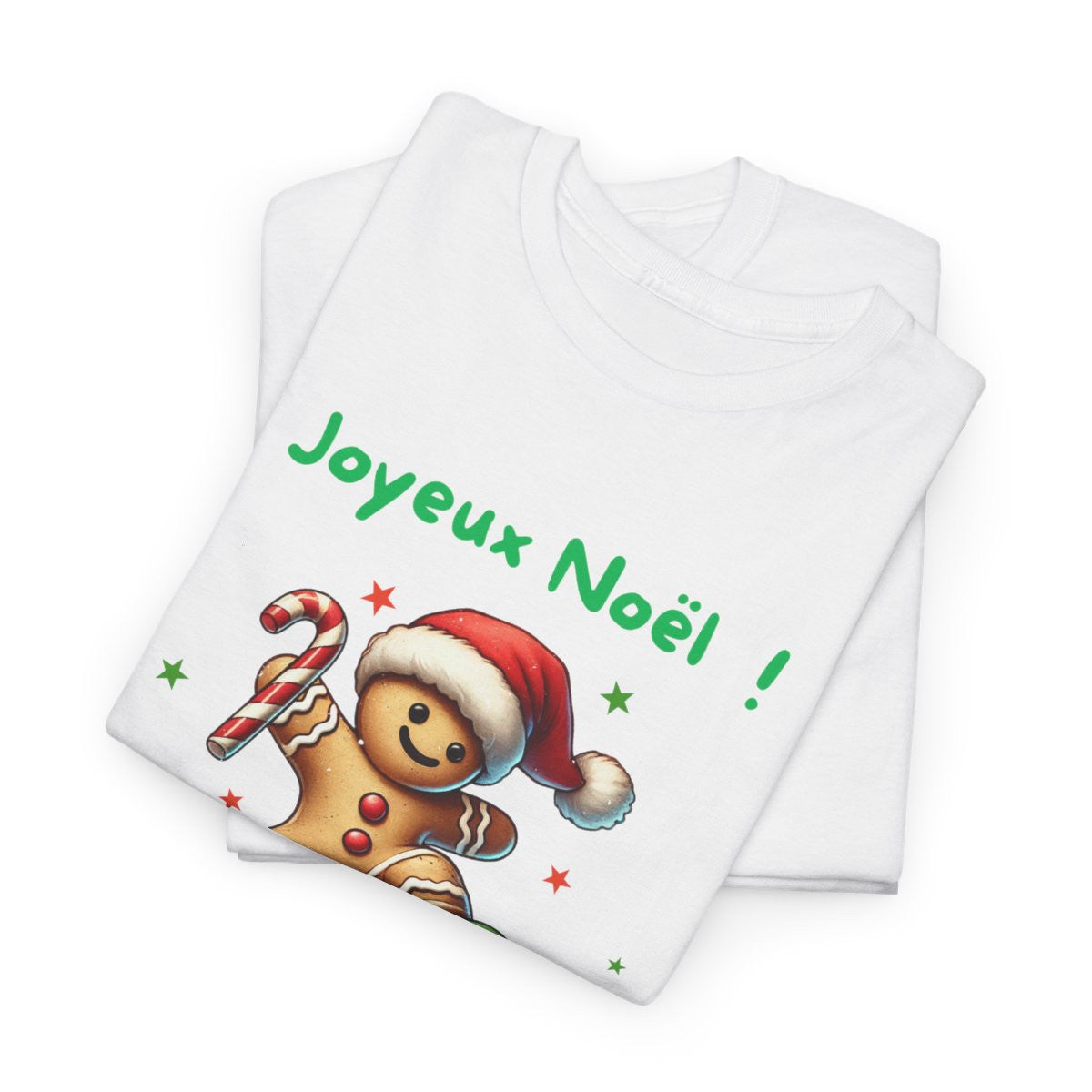 Tee Shirt Personnalisable Joyeux Noël avec Pain d'Épice en Skate – Pour Homme et Femme