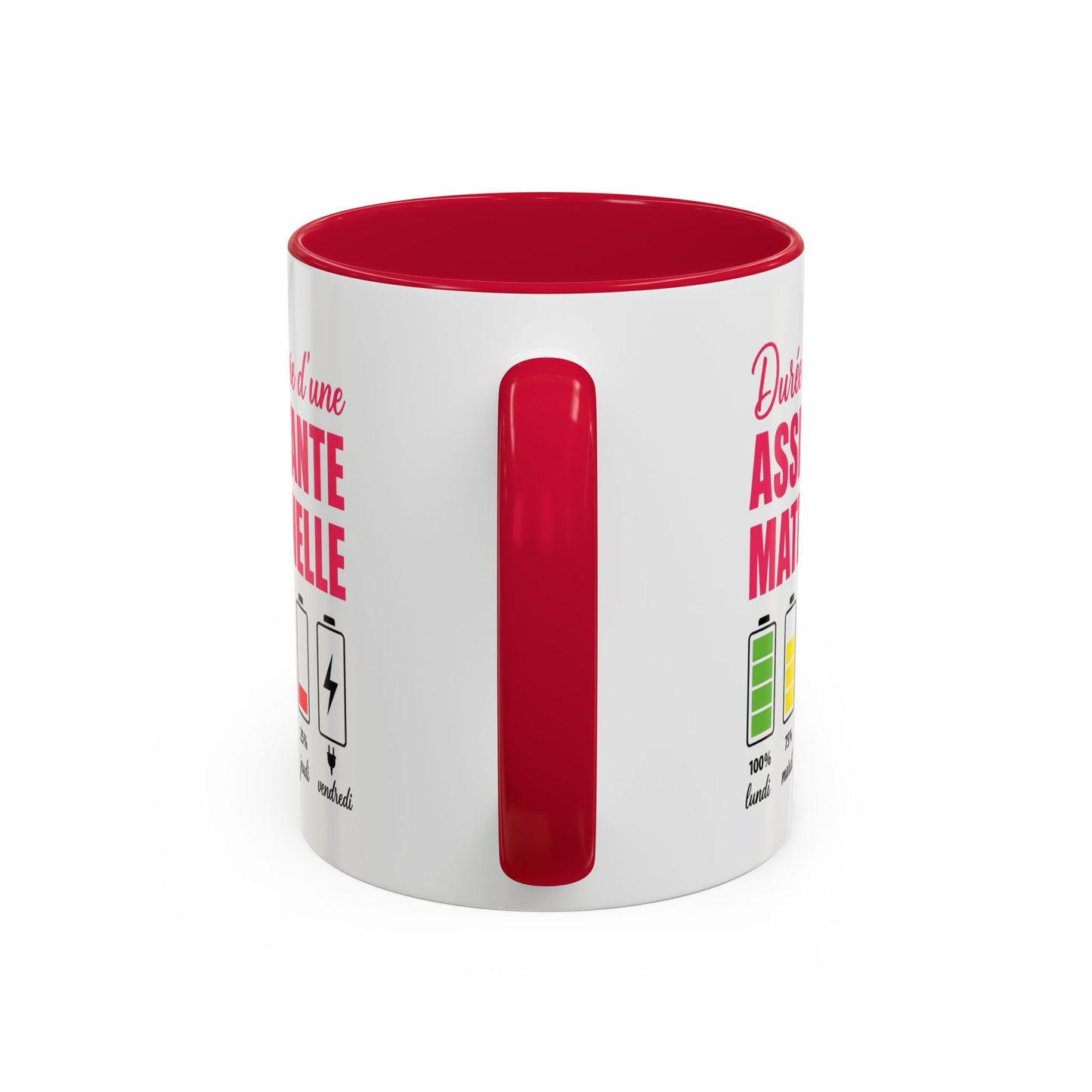 Mug Assistante Maternelle – Tasse Drôle Durée de Vie Batterie – Cadeau Humoristique Nounou et Garde d’Enfant 325ml