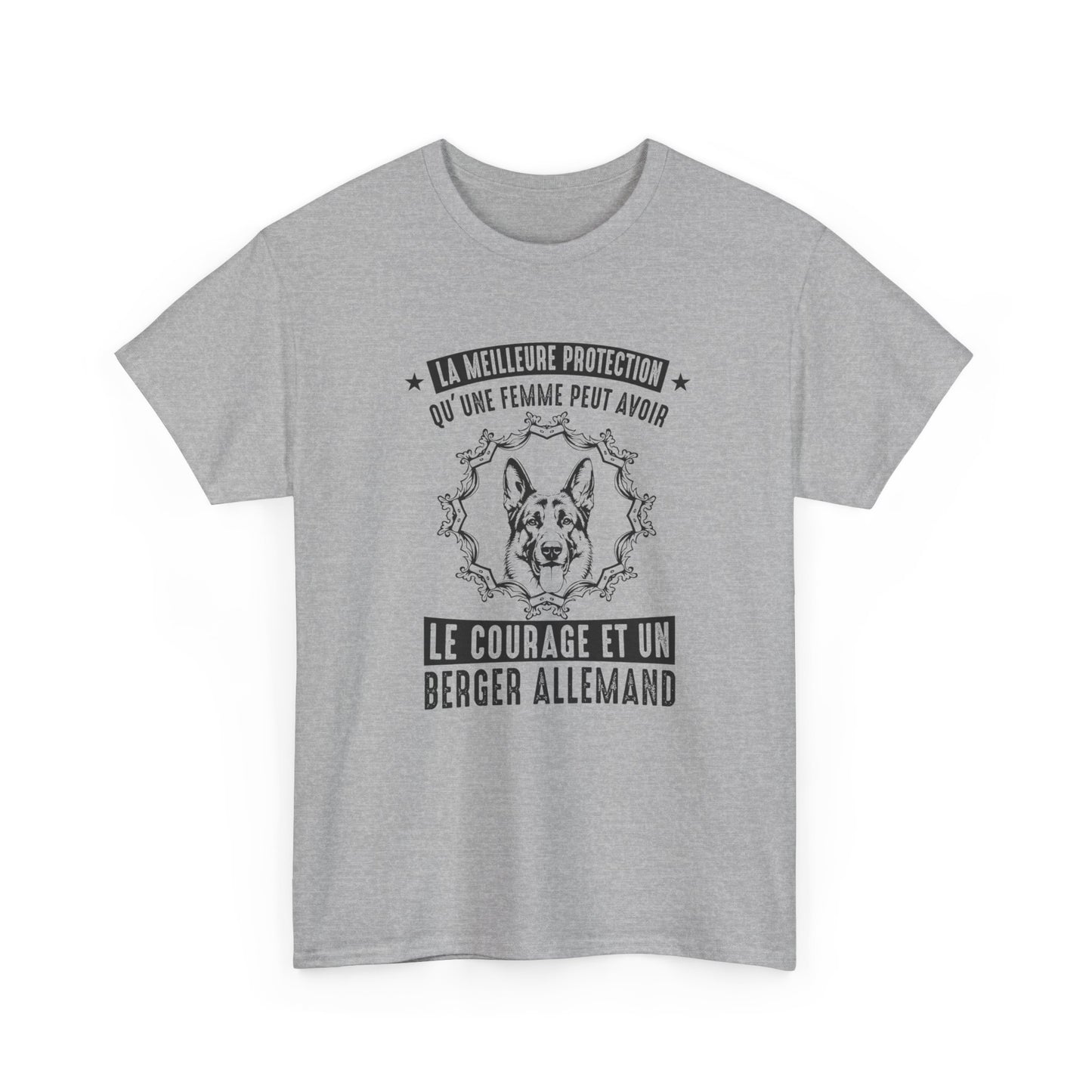 T-Shirt Berger Allemand Femme – Cadeau Amoureuse des Chiens – Chien Protecteur Courageux – Idée Cadeau Maîtresse Berger Allemand