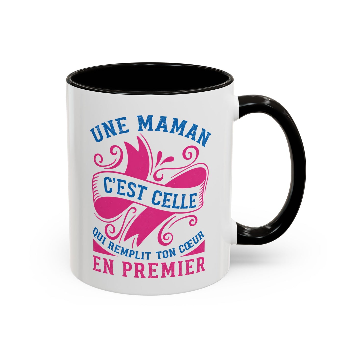 Mug Maman Femme – Tasse Cadeau Mère Amour Famille – Idée Originale Anniversaire Fête des Mères Noël Noir Bleu Rouge