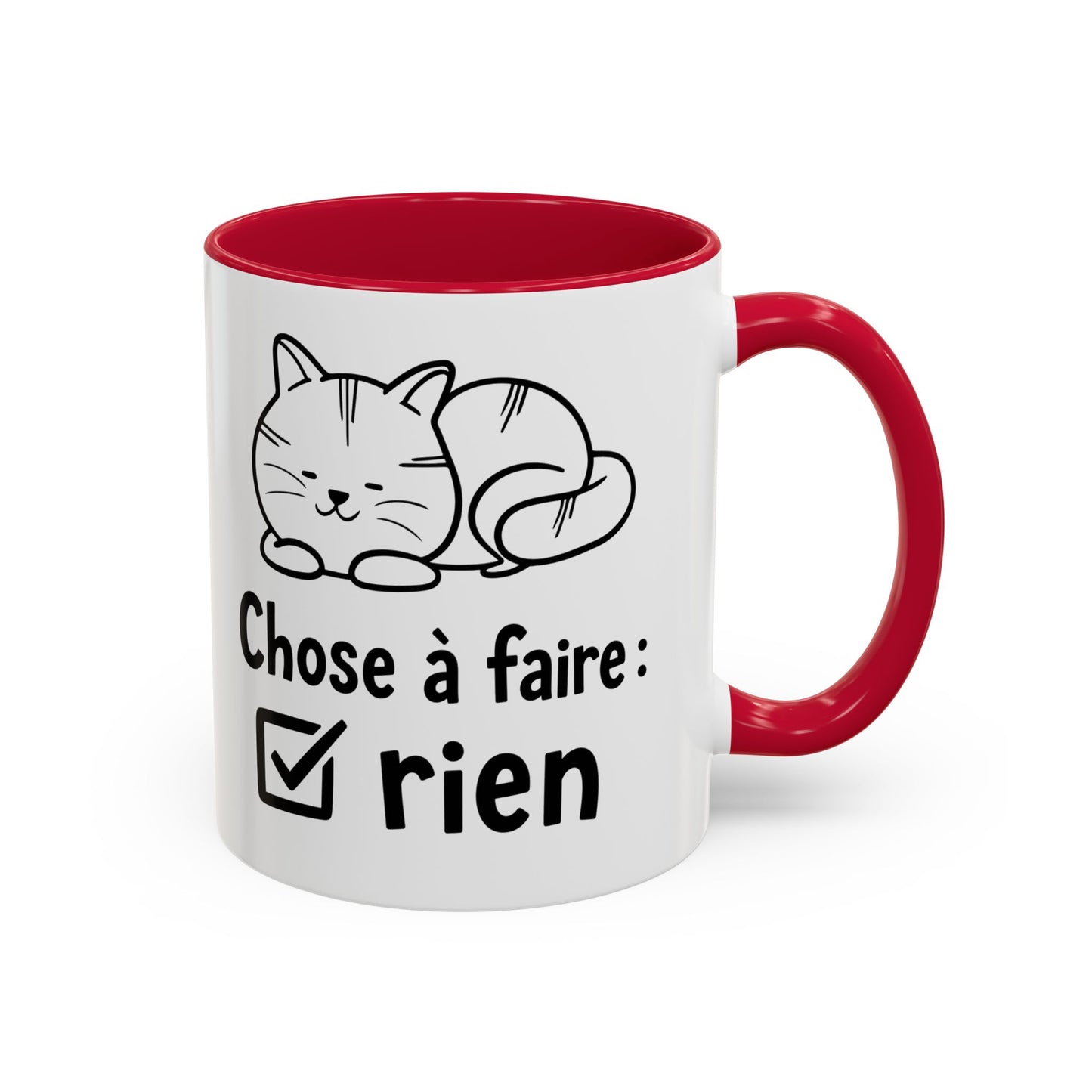 Tasse Chat Homme et Femme – Choisir de Ne Rien Faire – Mug Humour Chat Paresseux – Cadeau Original pour Amoureux des Chats – 325 ml