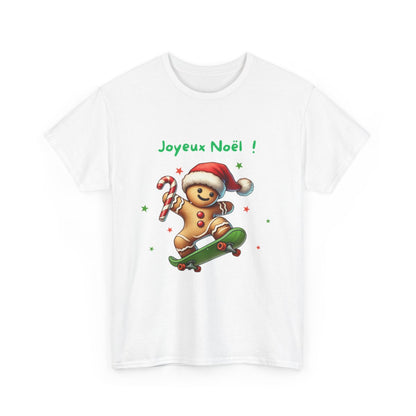 T Shirt Joyeux Noël avec Pain d'Épice en Skate – Pour Homme et Femme