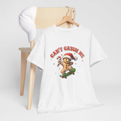 Tee Shirt Noël Pain d'Épice en Skateboard – Can't Catch Me – Pour Homme et Femme