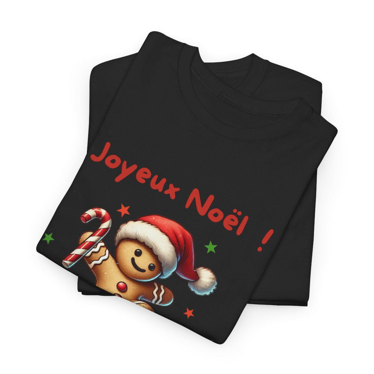 T Shirt Personnalisable Joyeux Noël avec Pain d'Épice en Skate – Pour Homme et Femme