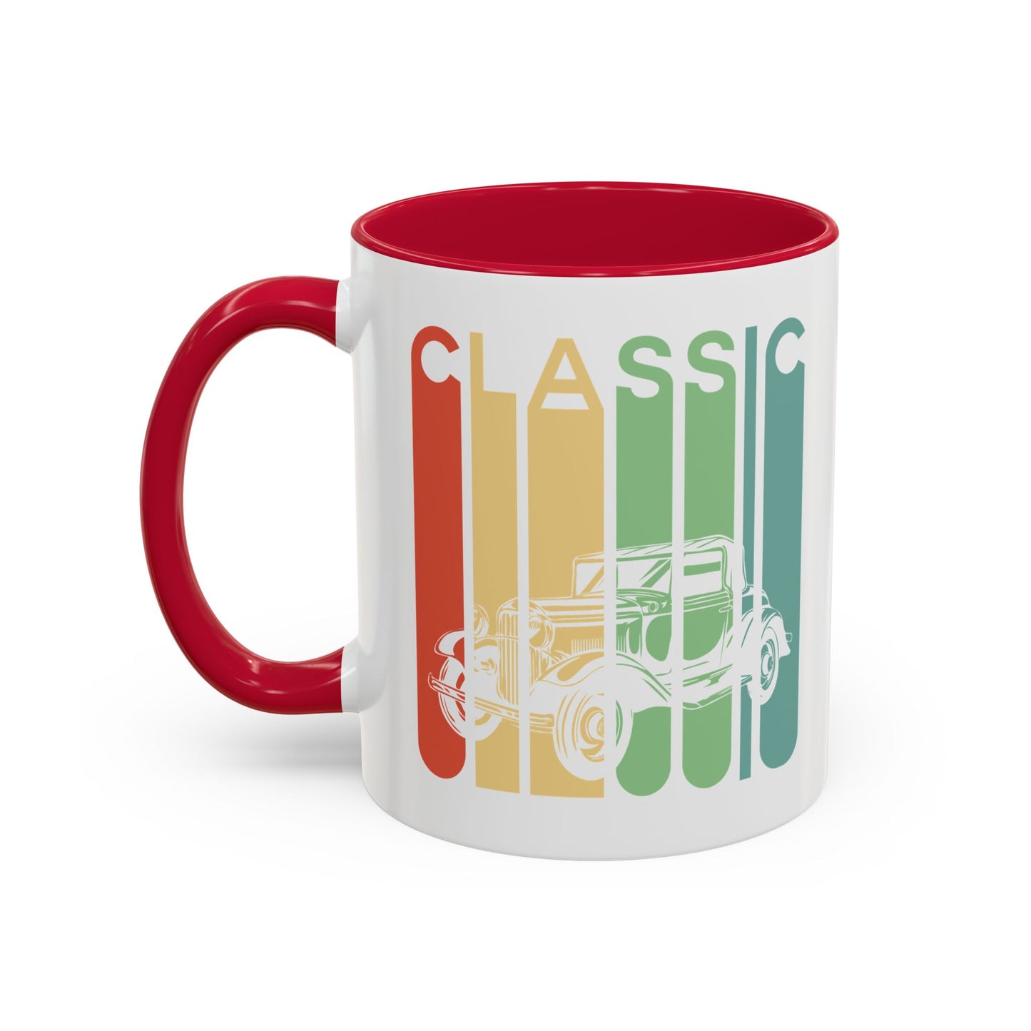 Mug Voiture Vintage Homme et Femme – Tasse Automobile Classique Rétro – Idée Cadeau Passionné Auto Ancienne Collectionneur Conducteur – 325 ml Noir Bleu Rouge