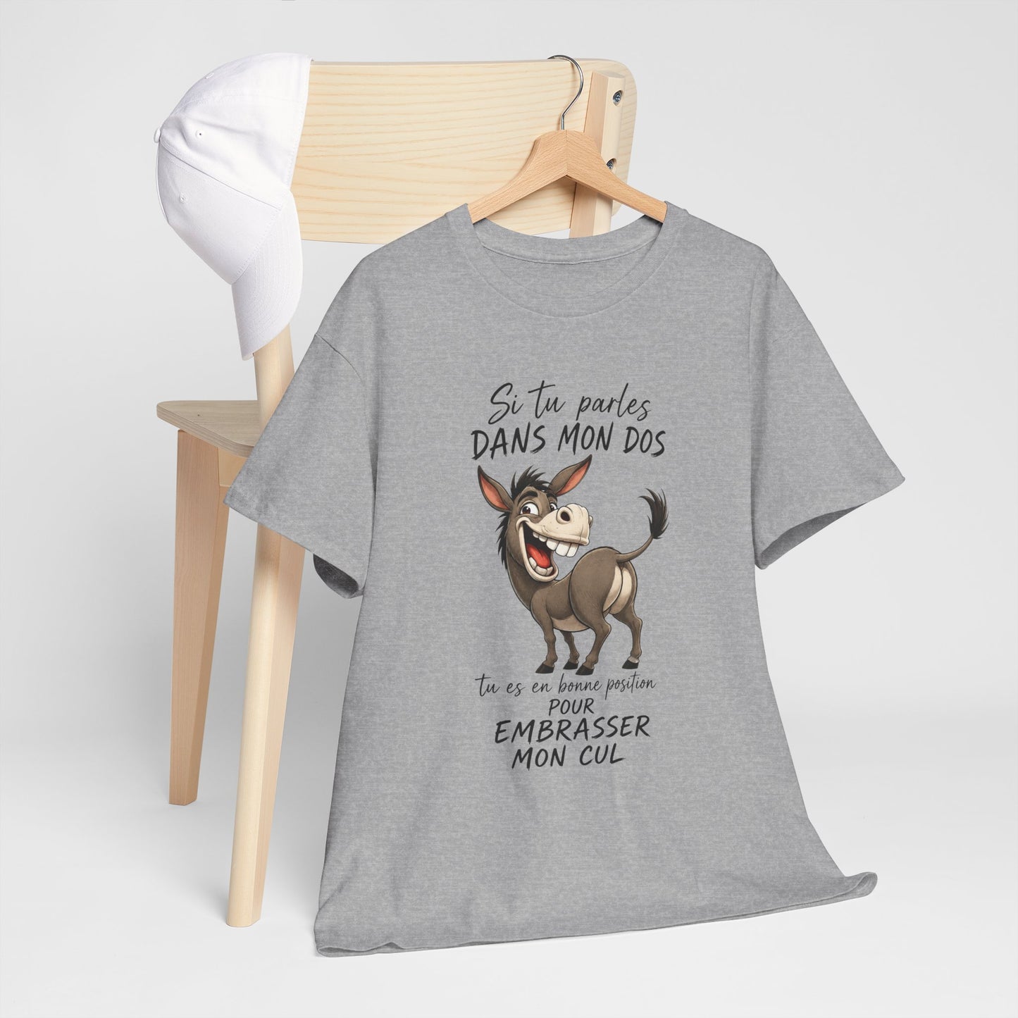 T-Shirt Si Tu Parles Dans Mon Dos – Tee Shirt Âne Humour Sarcastique – Cadeau Drôle Homme Femme