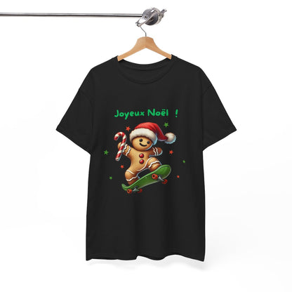 T Shirt Joyeux Noël avec Pain d'Épice en Skate – Pour Homme et Femme