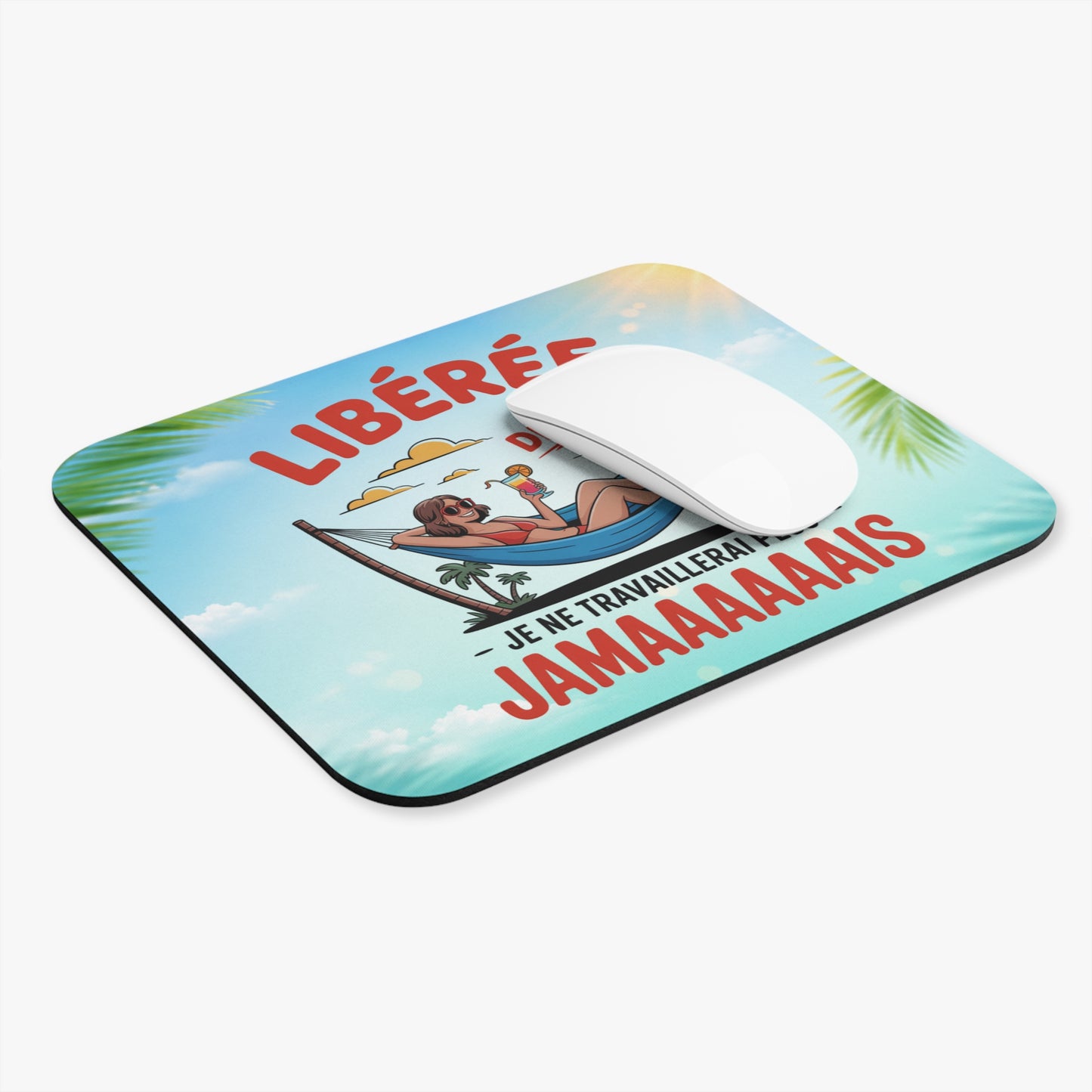 Tapis de Souris 22x18cm Libérée Délivrée Je Ne Travaillerai Plus Jamais Cadeau Retraite Femme Humour Départ Retraitée Bureau