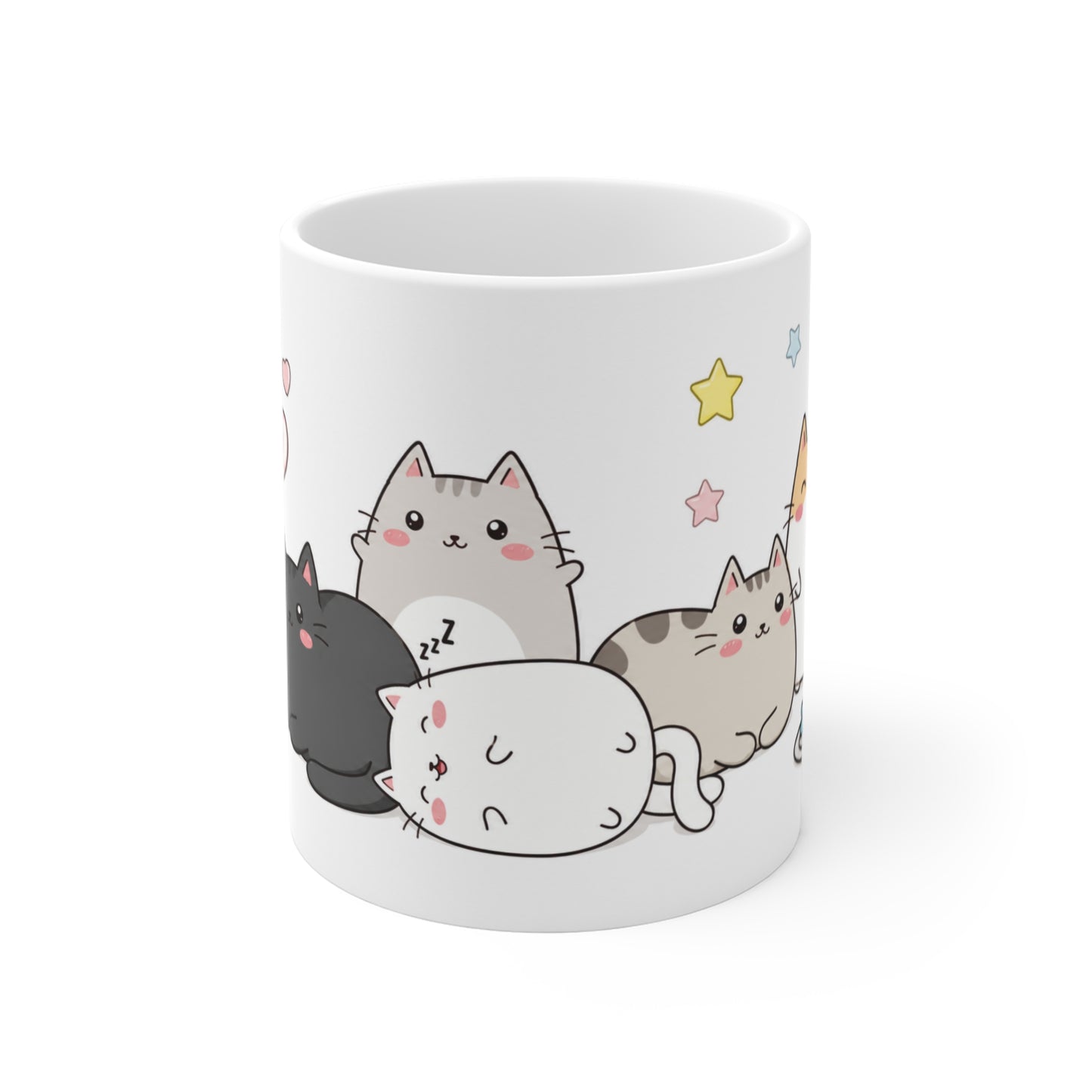 Tasse Chats Kawaii Mignons – Mug Chatons Cartoon Cute – Cadeau Femme Enfant Amoureux des Chats 325ml