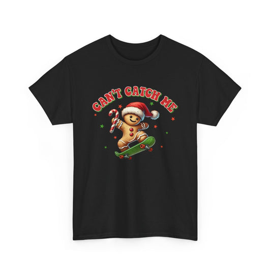Tee Shirt Noël Pain d'Épice en Skateboard – Can't Catch Me – Pour Homme et Femme