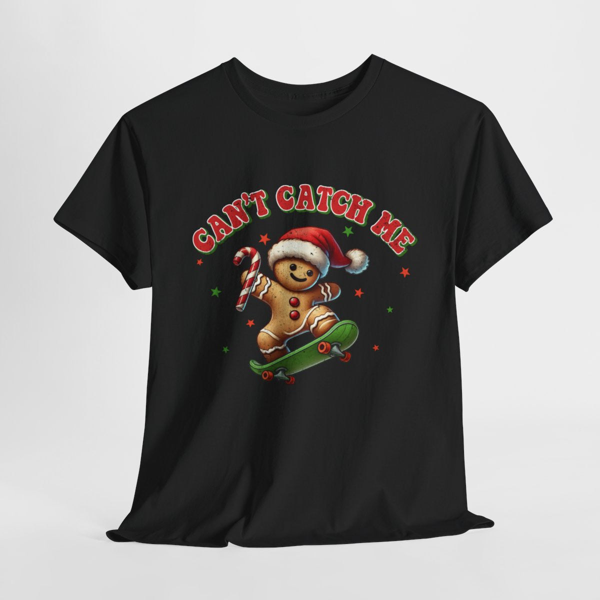 Tee Shirt Noël Pain d'Épice en Skateboard – Can't Catch Me – Pour Homme et Femme