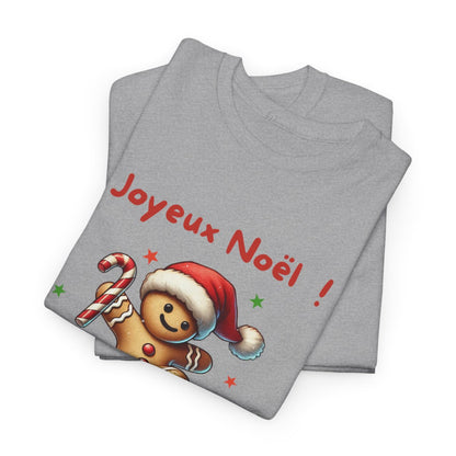 T Shirt Personnalisable Joyeux Noël avec Pain d'Épice en Skate – Pour Homme et Femme