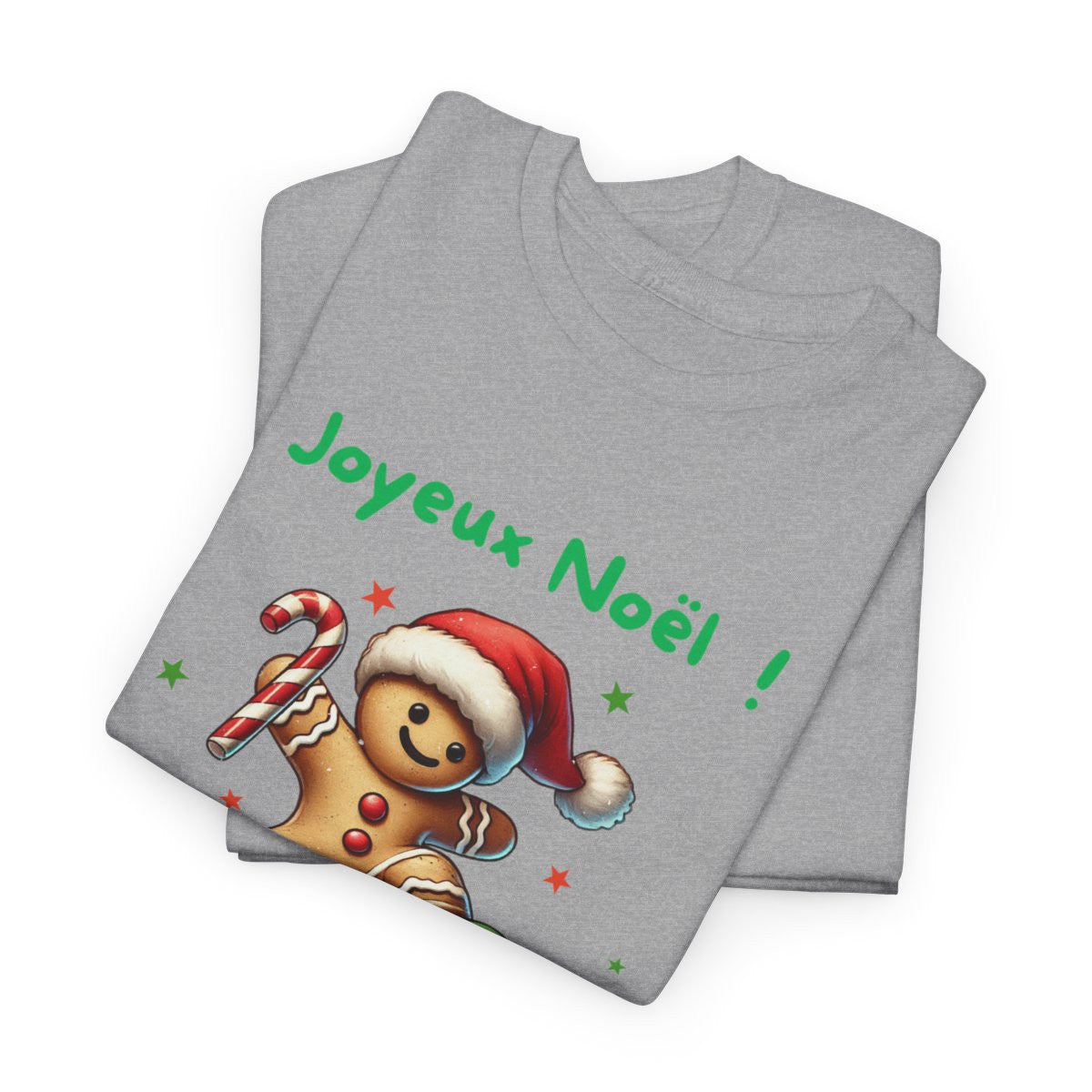 Tee Shirt Personnalisable Joyeux Noël avec Pain d'Épice en Skate – Pour Homme et Femme