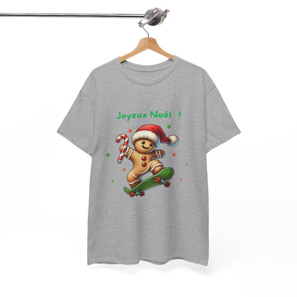 T Shirt Joyeux Noël avec Pain d'Épice en Skate – Pour Homme et Femme