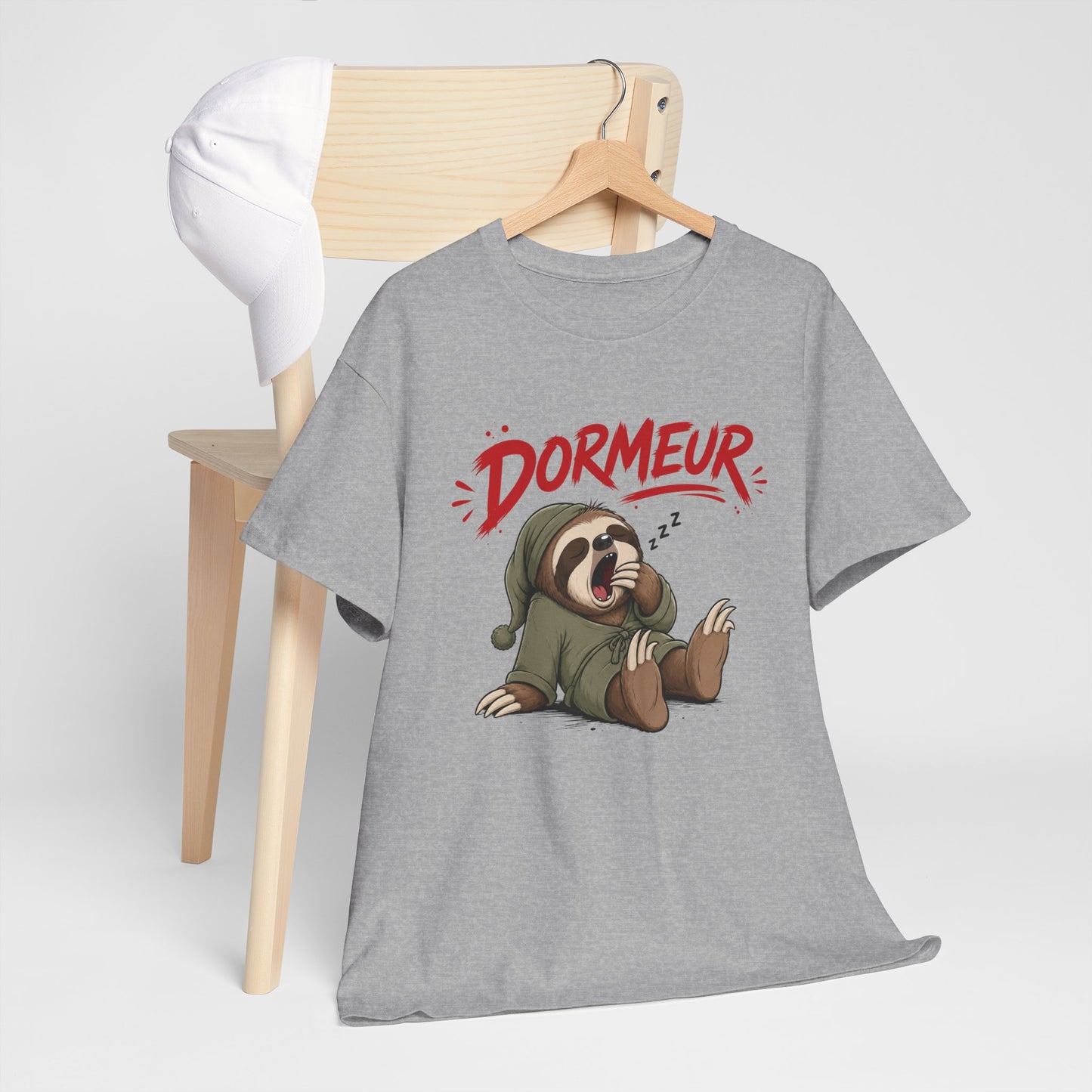 Tee-Shirt Dormeur – Paresseux Fatigué Humoristique – Cadeau Homme Adulte Amateur de Siestes