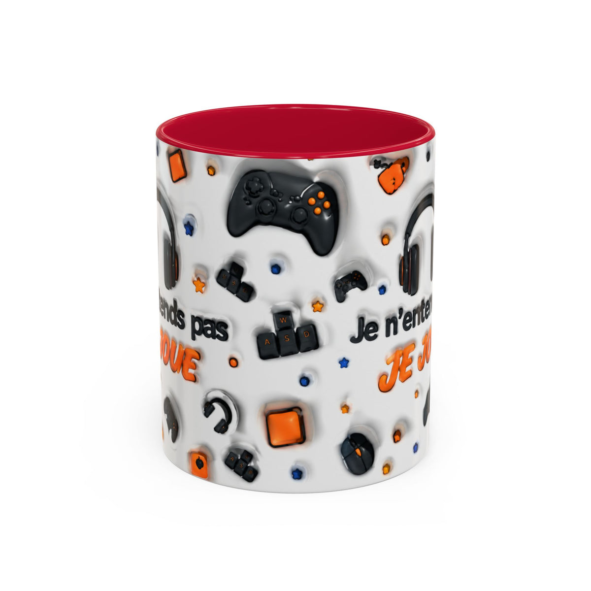 Mug Gamer « Je n’entends pas, je joue » – Tasse Gaming avec Casque, Manettes et Clavier – Cadeau Original Joueur Jeux Vidéo