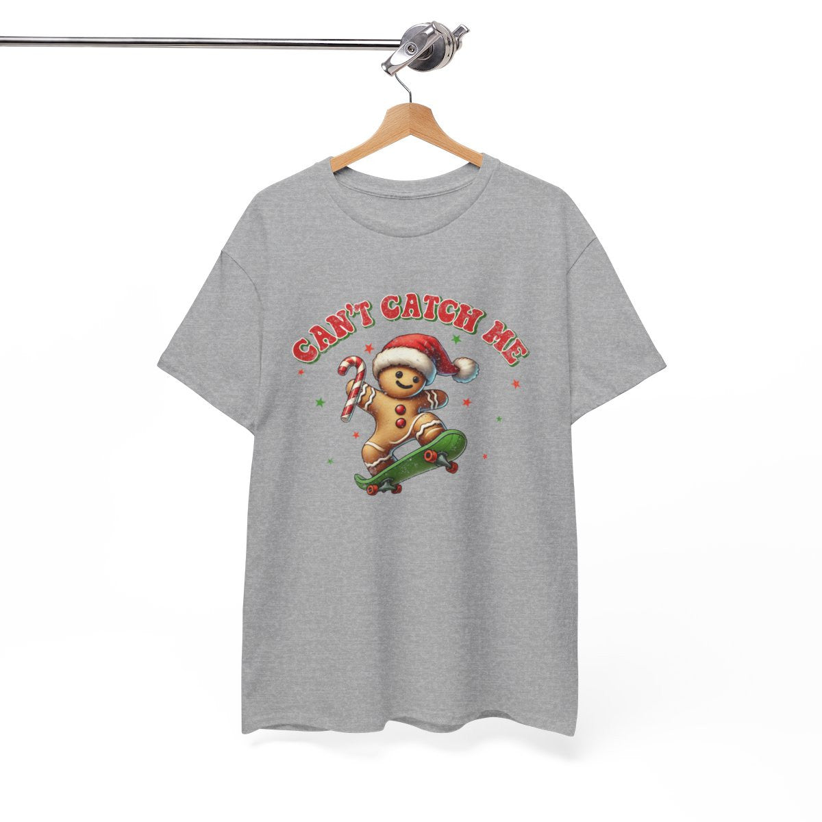 Tee Shirt Noël Pain d'Épice en Skateboard – Can't Catch Me – Pour Homme et Femme