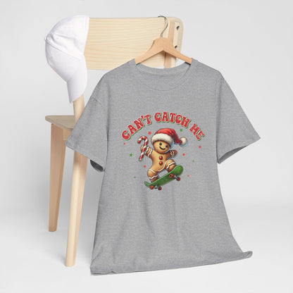 Tee Shirt Noël Pain d'Épice en Skateboard – Can't Catch Me – Pour Homme et Femme