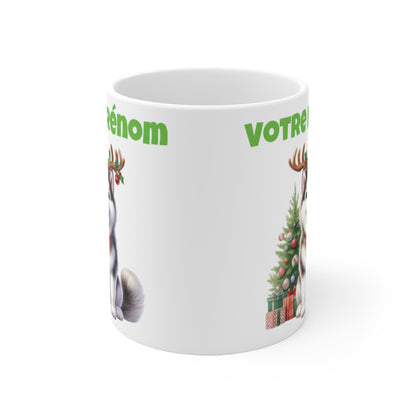 Mug Personnalisable de Noël avec Chien idée cadeau pour enfants et adultes