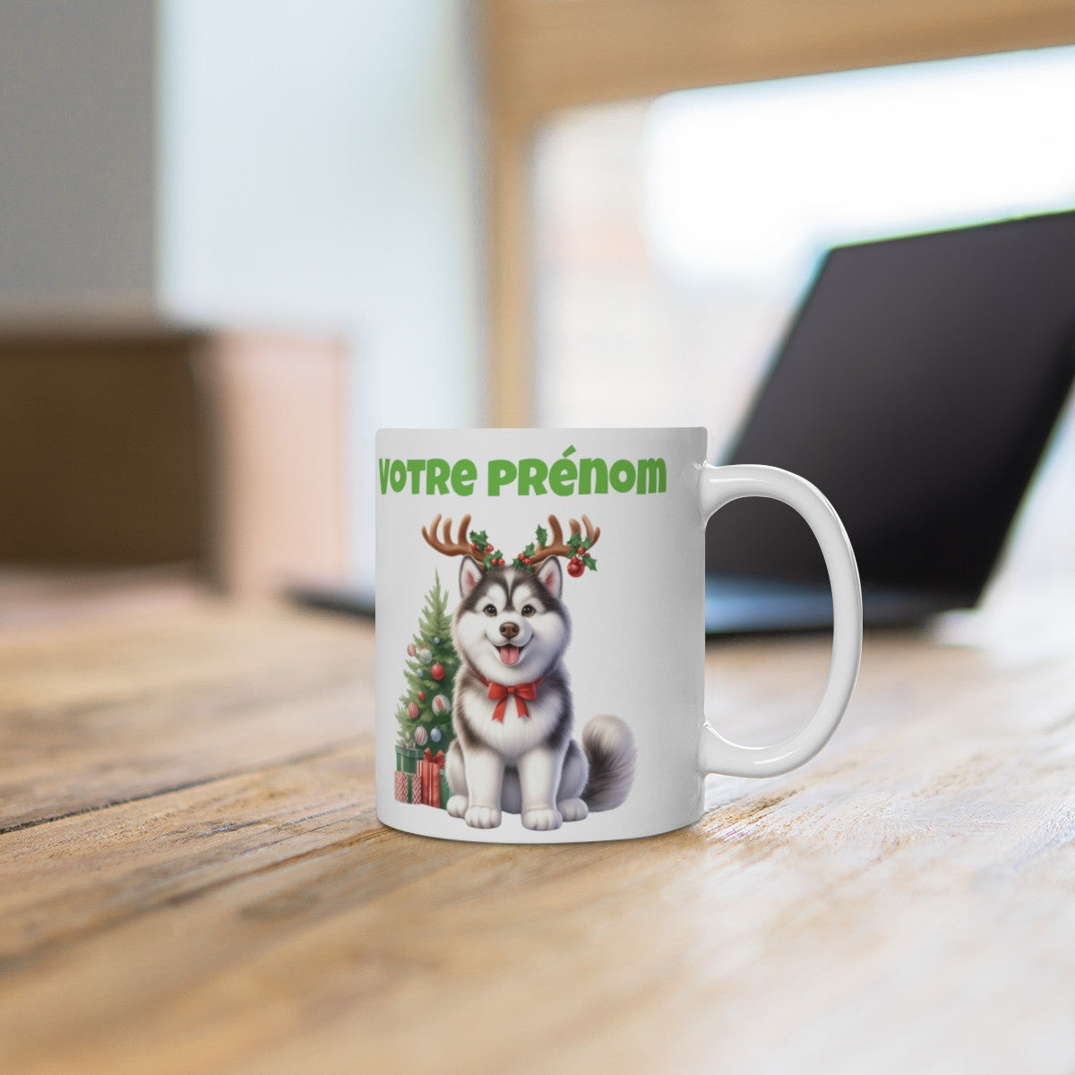 Mug Personnalisable de Noël avec Chien idée cadeau pour enfants et adultes