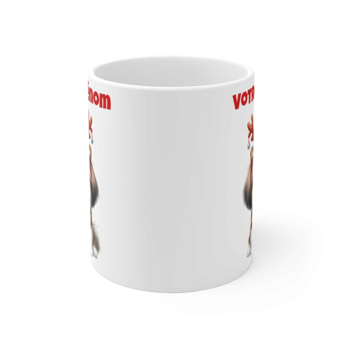 Mug Personnalisable de Noël avec Shih Tzu – idée cadeau pour enfants et adultes