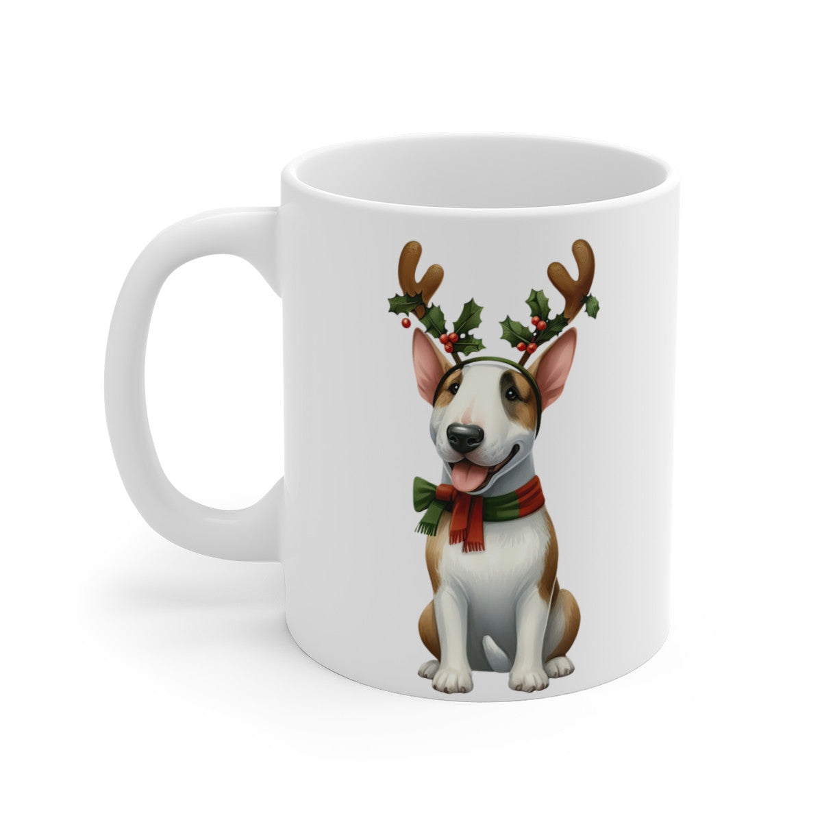 Mug Chien Bull Terrier de Noël – Tasse Festive en Céramique pour Enfant et Adulte