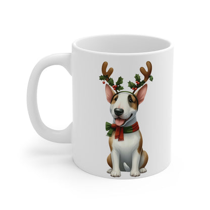 Mug Chien Bull Terrier de Noël – Tasse Festive en Céramique pour Enfant et Adulte