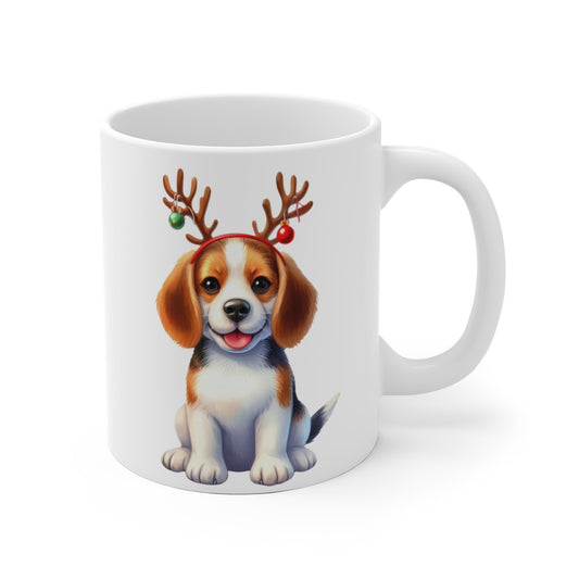 Mug Chien Beagle de Noël – Tasse Festive en Céramique pour Enfant et Adulte