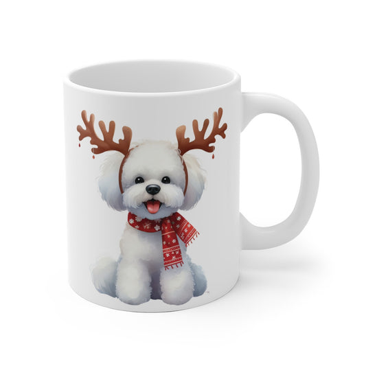 Mug Chien Bichon Frisé de Noël – Tasse Festive en Céramique pour Enfant et Adulte
