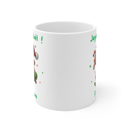Mug Noël Pain d'Épice sur Skate – Tasse Personnalisable avec Prénom