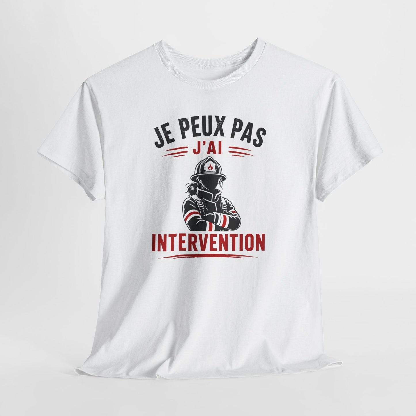 Tee-Shirt Femme Pompier – Humour Sapeur-Pompier Intervention – Cadeau Original pour Pompière Passionnée Secours Incendie