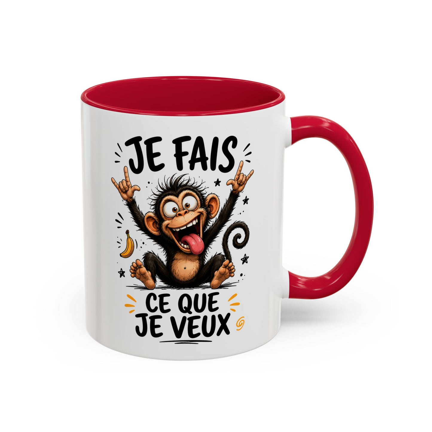 Tasse Je Fais Ce Que Je Veux – Mug Humour Singe Fou – Cadeau Homme Femme Collègue Ami 325ml