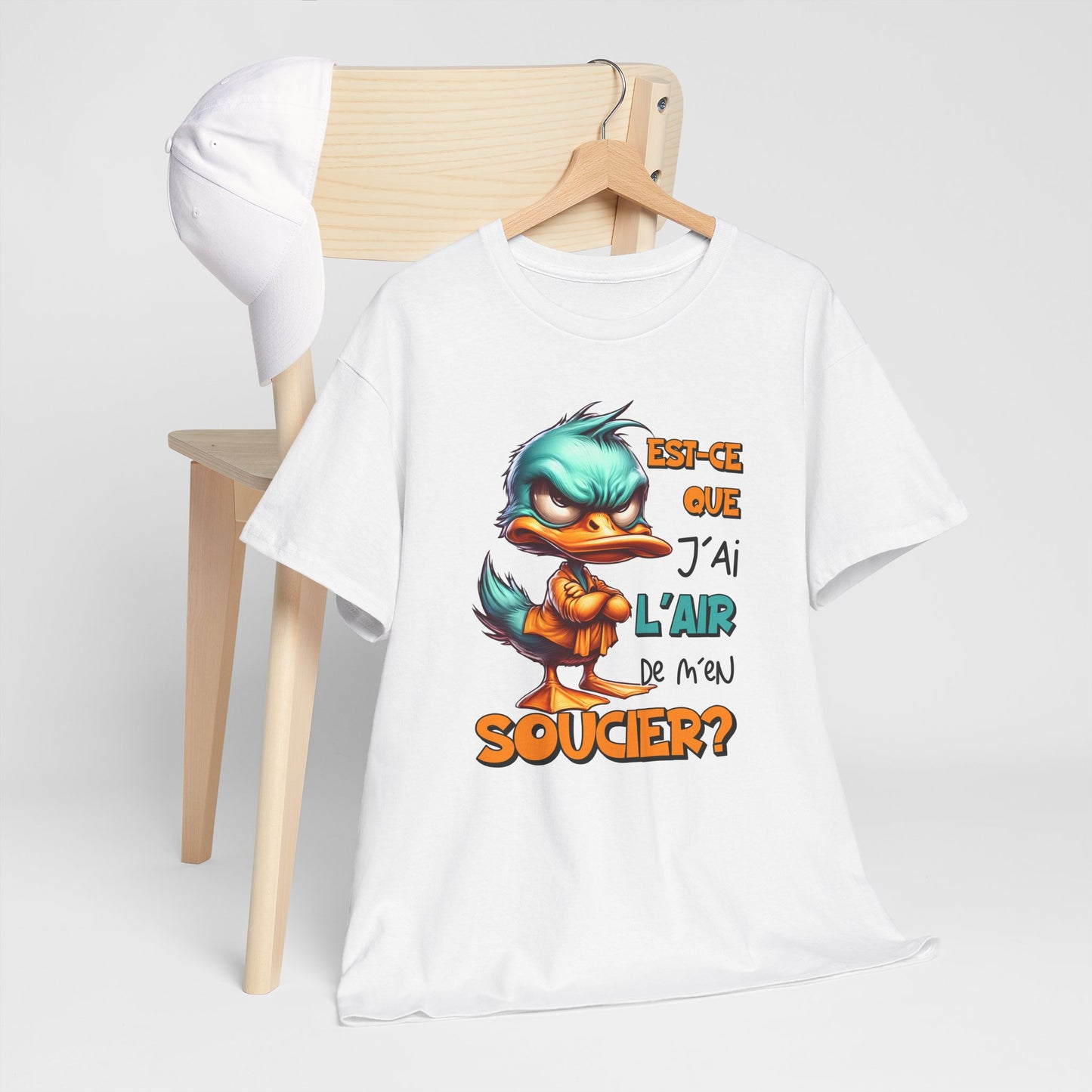 Tee Shirt Est-Ce Que J’Ai L’Air De M’En Soucier – T-Shirt Humour Canard Colérique – Cadeau Homme Femme Sarcasme Drôle