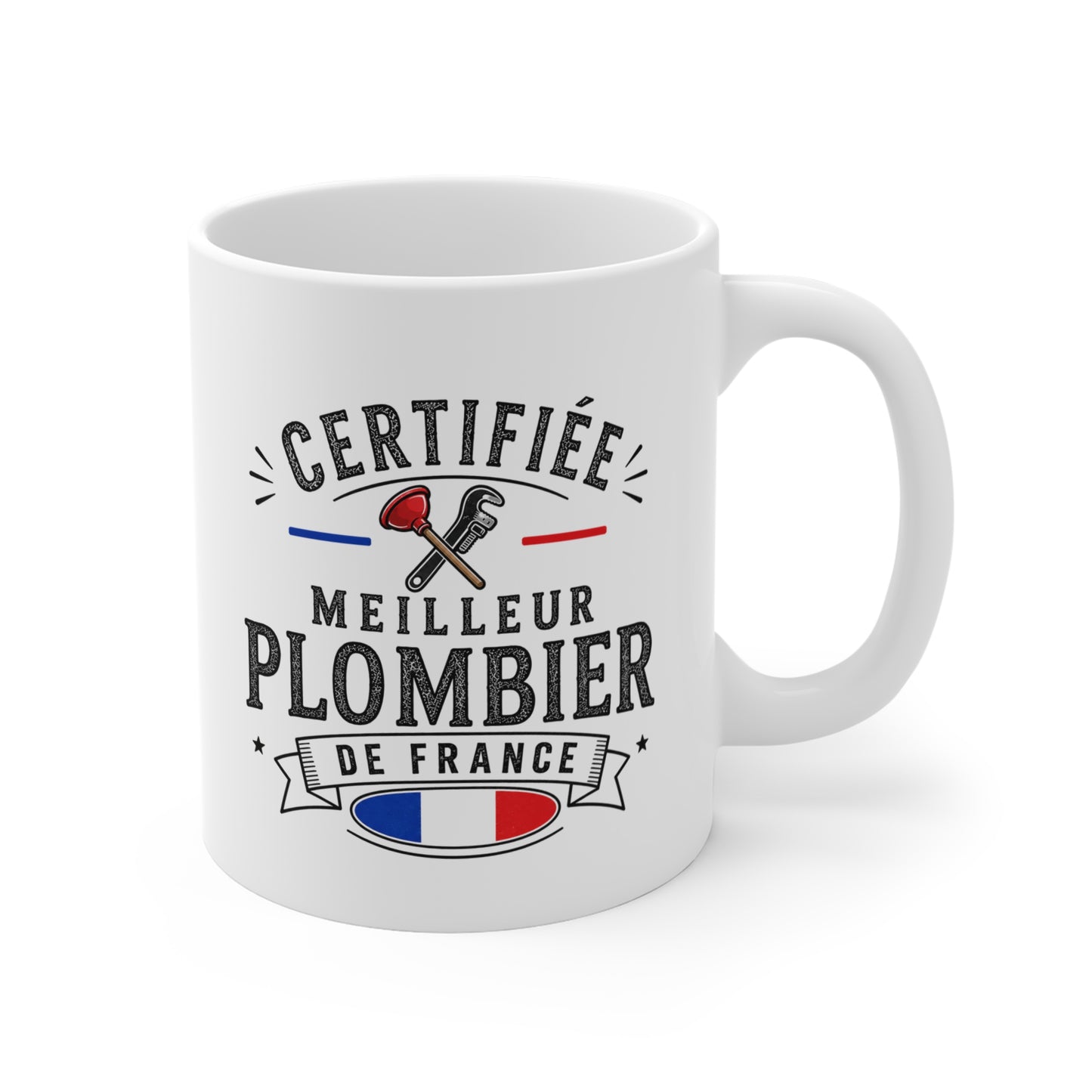 Mug Plombier Homme – Certifié Meilleur Plombier de France – Tasse Humour Métier – Cadeau Original Plombier