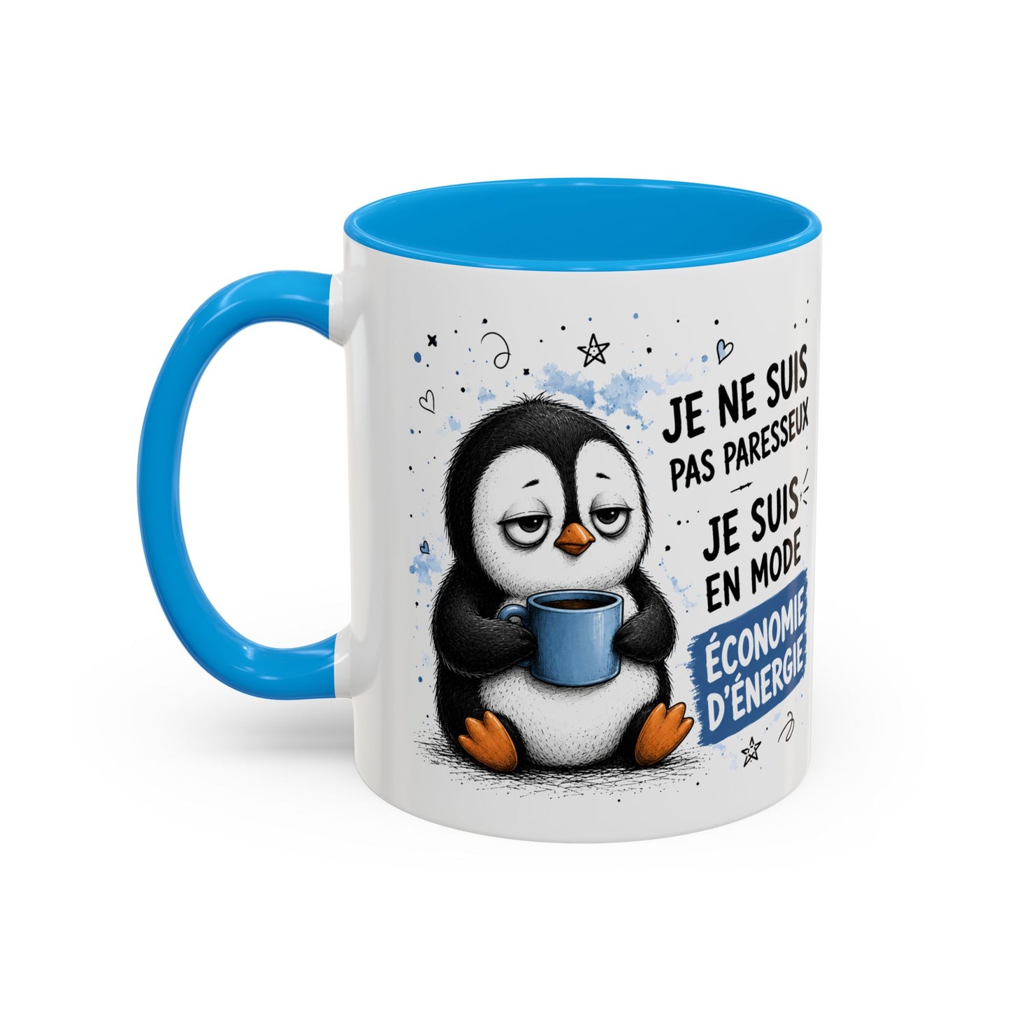 Tasse Pingouin Drôle Homme Femme – Mug Je Ne Suis Pas Paresseux Je Suis en Mode Économie d'Énergie – Cadeau Humour Café 325 ml
