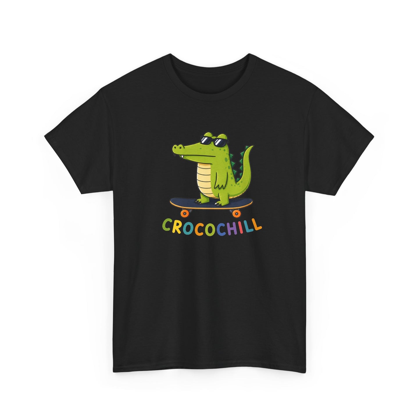 Tee Shirt Crocodile Skateboard Homme et Femme – Croco Chill – T-Shirt Humour Animal