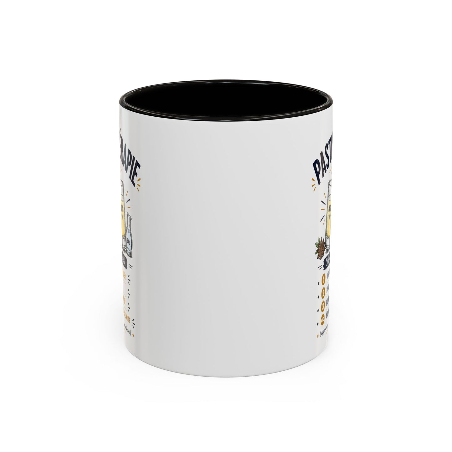 Mug Pastisthérapie Drôle – Tasse Humour Apéro Pastis – Cadeau Original Amateur de Pastis – Céramique 325ml Noir Bleu Rouge