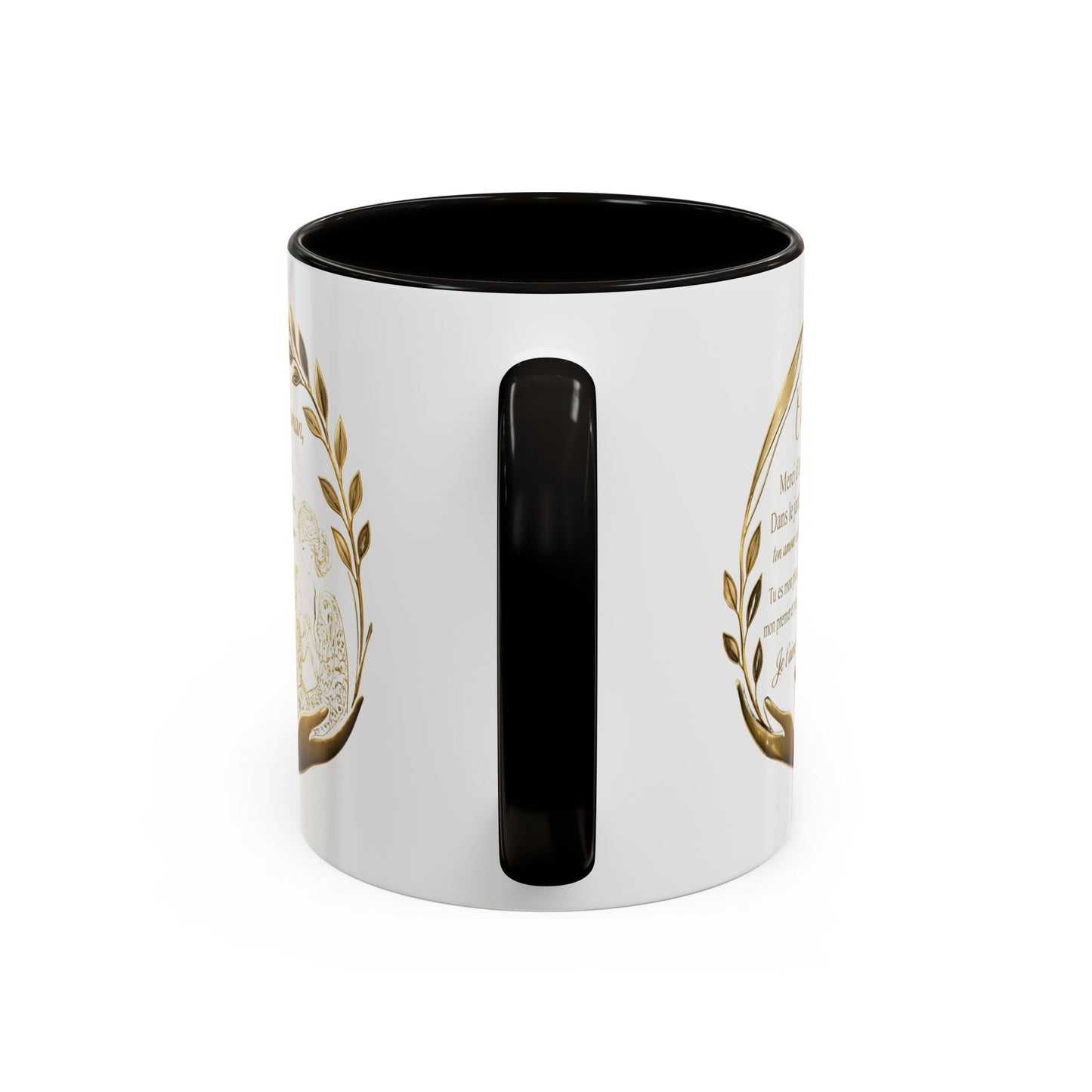 Tasse Maman Message Amour 325ml – Mug Céramique Cadeau Mère Élégant Doré Citation Touchante Famille