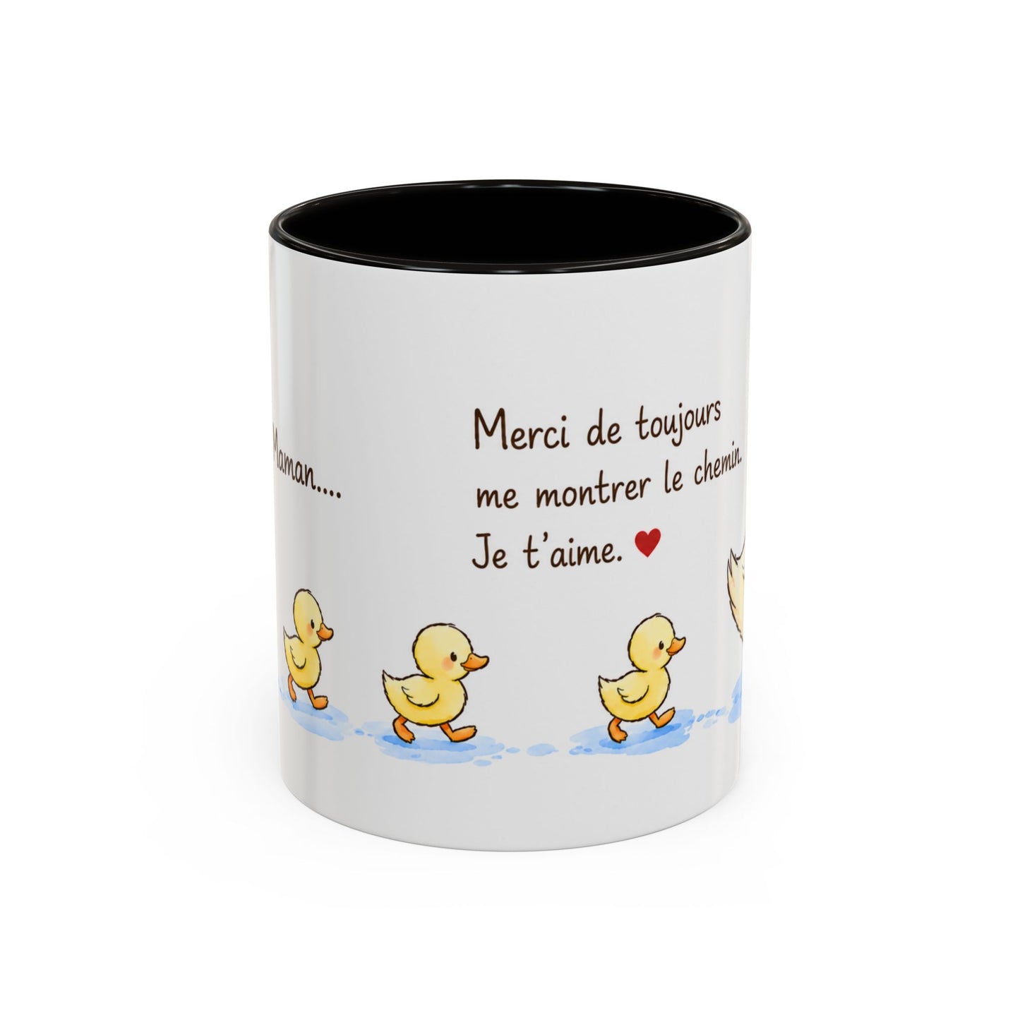 Tasse Bonjour Maman – Merci de Toujours Me Montrer le Chemin – Mug Canards Aquarelle Cadeau Maman 325ml